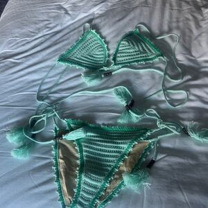 Crochet Mint Green Bikini Set